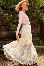 Load image into Gallery viewer, POL Long Crochet Flared Skirt in Natural Skirt POL Clothing   
