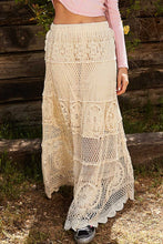 Load image into Gallery viewer, POL Long Crochet Flared Skirt in Natural Skirt POL Clothing   
