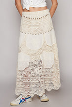 Load image into Gallery viewer, POL Crochet Skirt with Waved Edge Hem in Natural ON ORDER
