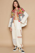 Load image into Gallery viewer, POL Cropped  Mixed Print Jacket in Floral/Stripe Jacket POL Clothing   
