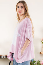 Load image into Gallery viewer, BlueVelvet Oversized Star Print Front Top in Pink Shirts &amp; Tops BlueVelvet   
