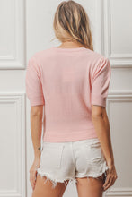 Load image into Gallery viewer, BiBi Lightweight Knit Sweater with Bow Patch in Pink
