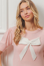 Load image into Gallery viewer, BiBi Lightweight Knit Sweater with Bow Patch in Pink
