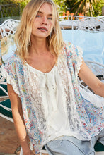 Load image into Gallery viewer, POL Print and Lace Detailed Top in Ivory Multi Shirts &amp; Tops POL Clothing   
