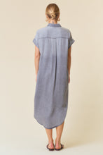 Load image into Gallery viewer, Doe &amp; Rae Tencel Denim Shirt Midi Dress in Black Denim
