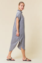 Load image into Gallery viewer, Doe &amp; Rae Tencel Denim Shirt Midi Dress in Black Denim
