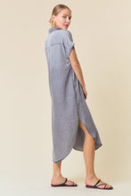 Load image into Gallery viewer, Doe &amp; Rae Tencel Denim Shirt Midi Dress in Black Denim
