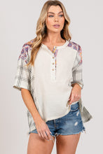 Load image into Gallery viewer, Sage+Fig Gauze Top with Mixed Print Details in Ivory ON ORDER Shirts &amp; Tops Sage+Fig   
