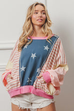Load image into Gallery viewer, BiBi American Theme Color Block Pullover Top in Blush Multi
