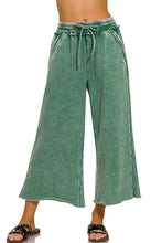 Load image into Gallery viewer, Acid Washed Palazzo Pants in Dark Green Pants Zenana   
