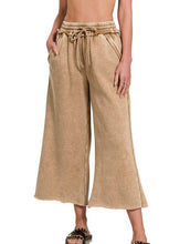 Load image into Gallery viewer, Acid Washed Palazzo Pants in Camel Pants Zenana   
