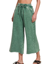 Load image into Gallery viewer, Acid Washed Palazzo Pants in Dark Green Pants Zenana   
