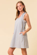 Load image into Gallery viewer, Doe and Rae Sleeveless Hooded Dress in Heather Grey
