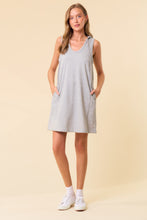 Load image into Gallery viewer, Doe and Rae Sleeveless Hooded Dress in Heather Grey
