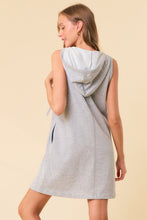 Load image into Gallery viewer, Doe and Rae Sleeveless Hooded Dress in Heather Grey
