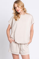 Sewn+Seen Solid Color Top and Shorts Set in Ecru Set Sewn+Seen   