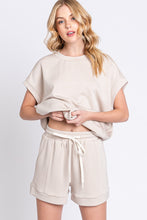 Load image into Gallery viewer, Sewn+Seen Solid Color Top and Shorts Set in Ecru Set Sewn+Seen   
