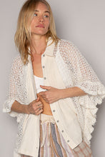 Load image into Gallery viewer, POL Oversized Gauze Top with Open Knit Crochet Patches in Natural Shirts &amp; Tops POL Clothing   
