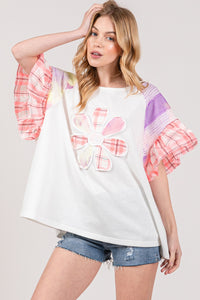 Sage+Fig Daisy Applique Patch Top in Pink