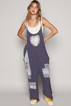 Load image into Gallery viewer, POL Ribbed Knit Jumpsuit with Heart Patches in Ink Navy
