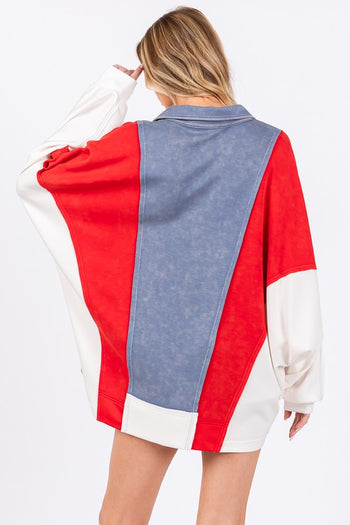 Sewn+Seen Americana Color Block Top in Red/Blue/White Shirts & Tops Sewn+Seen   