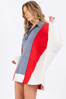 Sewn+Seen Americana Color Block Top in Red/Blue/White Shirts & Tops Sewn+Seen   