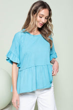 Load image into Gallery viewer, Hailey &amp; Co Solid Color Baby Doll Top in Teal
