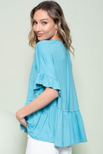 Load image into Gallery viewer, Hailey &amp; Co Solid Color Baby Doll Top in Teal
