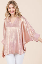 Load image into Gallery viewer, Jodifl OVERSIZED Metallic Dolman Top in Pink
