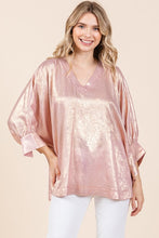 Load image into Gallery viewer, Jodifl OVERSIZED Metallic Dolman Top in Pink
