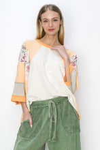 Load image into Gallery viewer, J. Her Color Block Raglan Top in Orange Shirts &amp; Tops J.Her   
