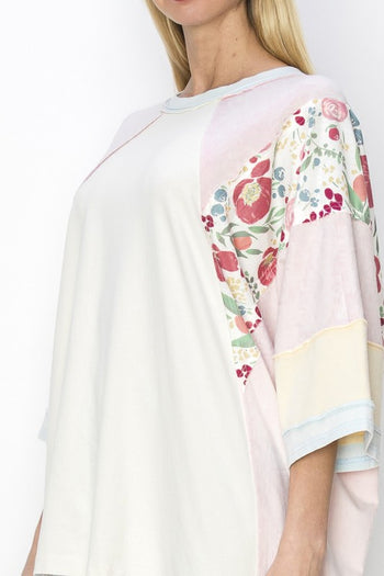 J. Her Color Block Raglan Top in Light Pink Shirts & Tops J.Her   