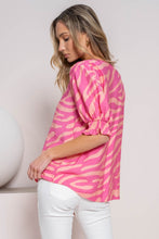 Load image into Gallery viewer, Hailey &amp; Co Two-Toned Printed Top in Pink
