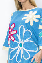 Load image into Gallery viewer, J.Her Quilted Flower Patch Top in Blue
