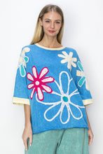 Load image into Gallery viewer, J.Her Quilted Flower Patch Top in Blue
