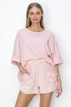 Load image into Gallery viewer, J.Her Mineral Washed Top with Binding Details in Sweet Pink Shirts &amp; Tops J.Her   
