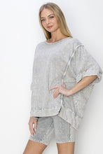 Load image into Gallery viewer, J.Her Mineral Washed Top with Binding Details in Light Grey Shirts &amp; Tops J.Her   
