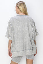 Load image into Gallery viewer, J.Her Mineral Washed Top with Binding Details in Light Grey Shirts &amp; Tops J.Her   
