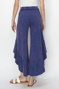 J.Her Mineral Washed Big Ruffle Pants in Deep Violet