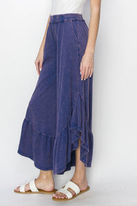 J.Her Mineral Washed Big Ruffle Pants in Deep Violet