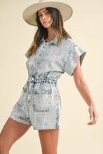 Load image into Gallery viewer, AnnieWear Snow Washed Romper in Light Denim
