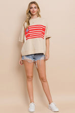 Load image into Gallery viewer, Oddi OVERSIZED Top with Flag Patch Front in Washed Sand
