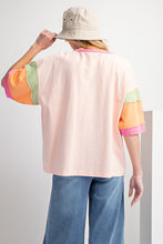 Load image into Gallery viewer, Easel Color Block Sleeves Top in Blush Shirts &amp; Tops Easel   
