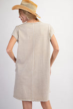 Load image into Gallery viewer, Easel Mineral Washed Cotton Knit Dress in Stone
