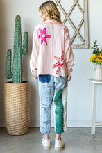 Load image into Gallery viewer, Oli &amp; Hali Cotton Gauze Flower Patch Top in Baby Pink Shirts &amp; Tops Oli &amp; Hali   
