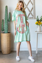 Load image into Gallery viewer, Oli &amp; Hali Oversized Appliqued Peace Sign Top in Mint Shirts &amp; Tops Oli &amp; Hali   
