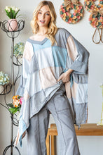 Load image into Gallery viewer, Oli &amp; Hali Colorblock Oversized Top in Blue Combo Shirts &amp; Tops Oli &amp; Hali   
