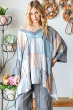 Load image into Gallery viewer, Oli &amp; Hali Colorblock Oversized Top in Blue Combo Shirts &amp; Tops Oli &amp; Hali   
