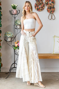 Oli & Hali Lace Wide Leg Pants in Cream ON ORDER Pants Oli & Hali   