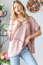 Load image into Gallery viewer, Oli &amp; Hali Oversized Cotton Gauze Top in Pink Shirts &amp; Tops Oli &amp; Hali   
